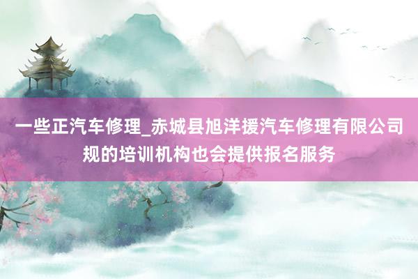 一些正汽车修理_赤城县旭洋援汽车修理有限公司规的培训机构也会提供报名服务